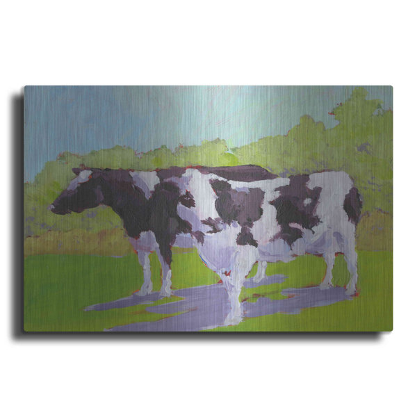 Rosalind Wheeler " Pasture Cows II " by Carol Young Painting Print on